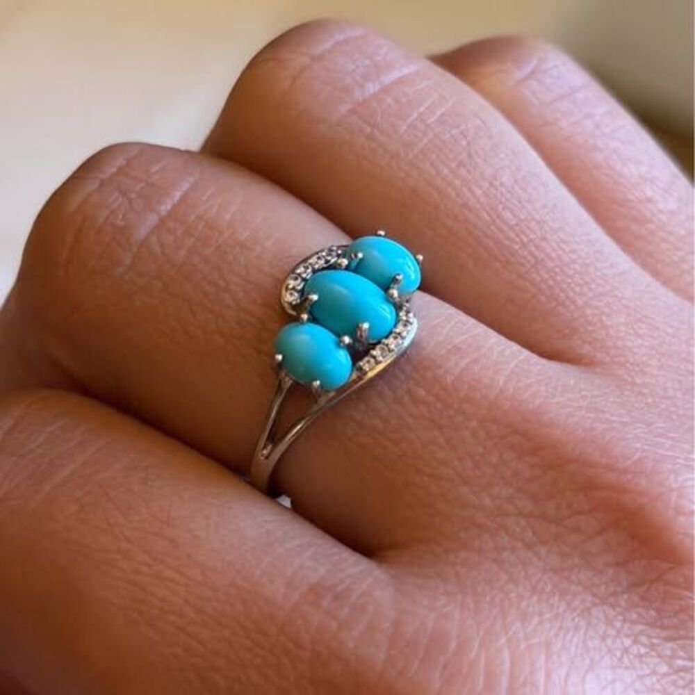 Sterling Silver Rare Sleeping Beauty Turquoise Gemstone Ring Size 7